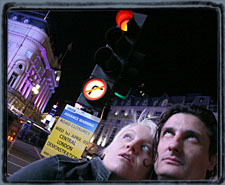 Atalee & Carl in London's Piccadilly Circus 2009