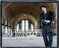 Shooting triptych video in the abandoned Buffalo Train Terminal.