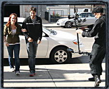 Blocking rehearsals for The Kiss, with the Canon 7D on the Steadicam Pilot.